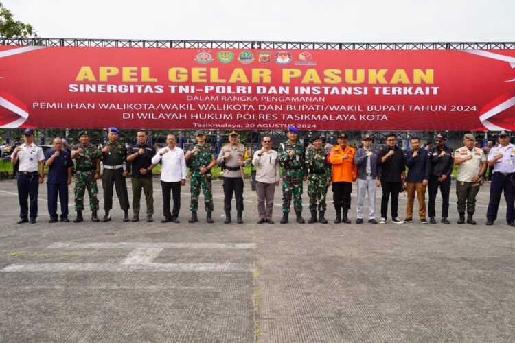 Apel Gelar Pasukan Operasi Mantap Praja 2024, Kesiapan Polres Tasik Kota Dalam Pengamanan Pilkada Serentak 2024