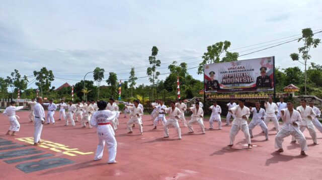 Menjelang Pilkada Personel Polres Bintan Asah Kemampuan Dalam Bela Diri Polri