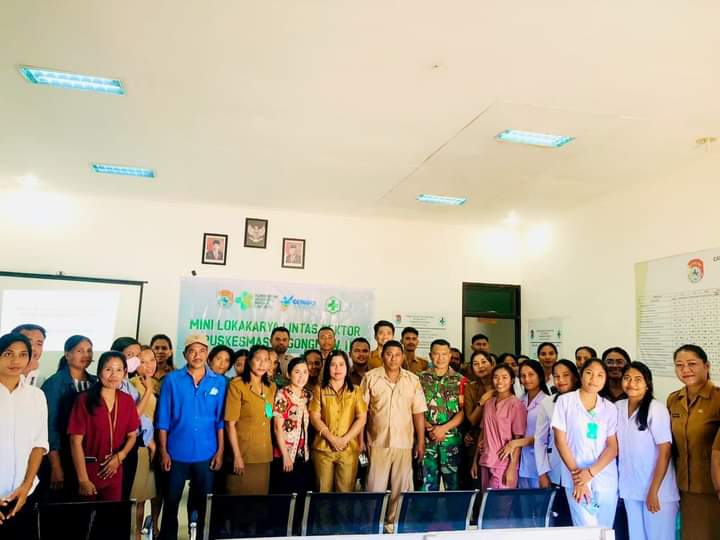 Babinsa Karera Hadiri Lokakarya Mini Lintas Sektor Bidang Kesehatan Puskesmas Nggongi