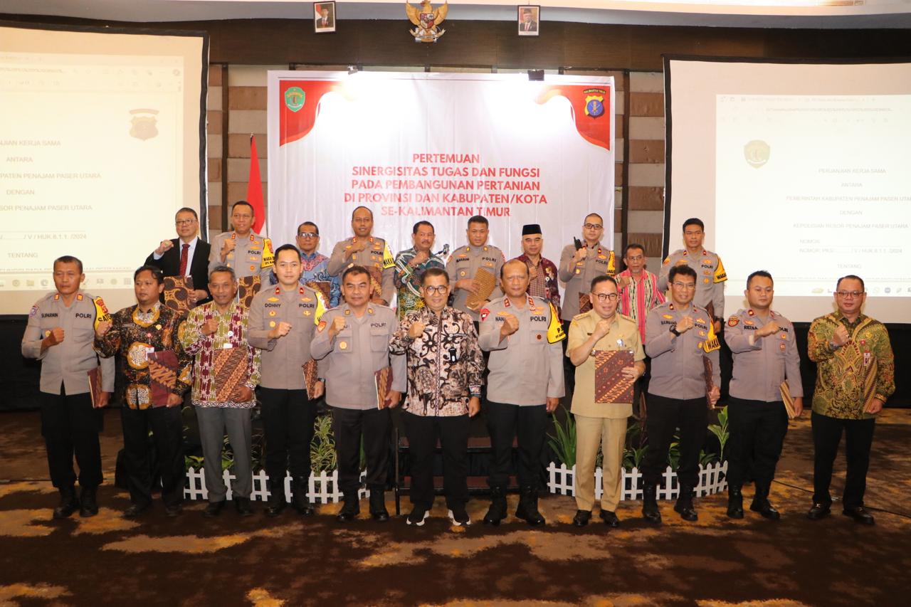 Kapolda Kaltim Hadiri Pertemuan Sinergitas Tugas dan Fungsi pada Pembangunan Pertanian se-Kalimantan Timur