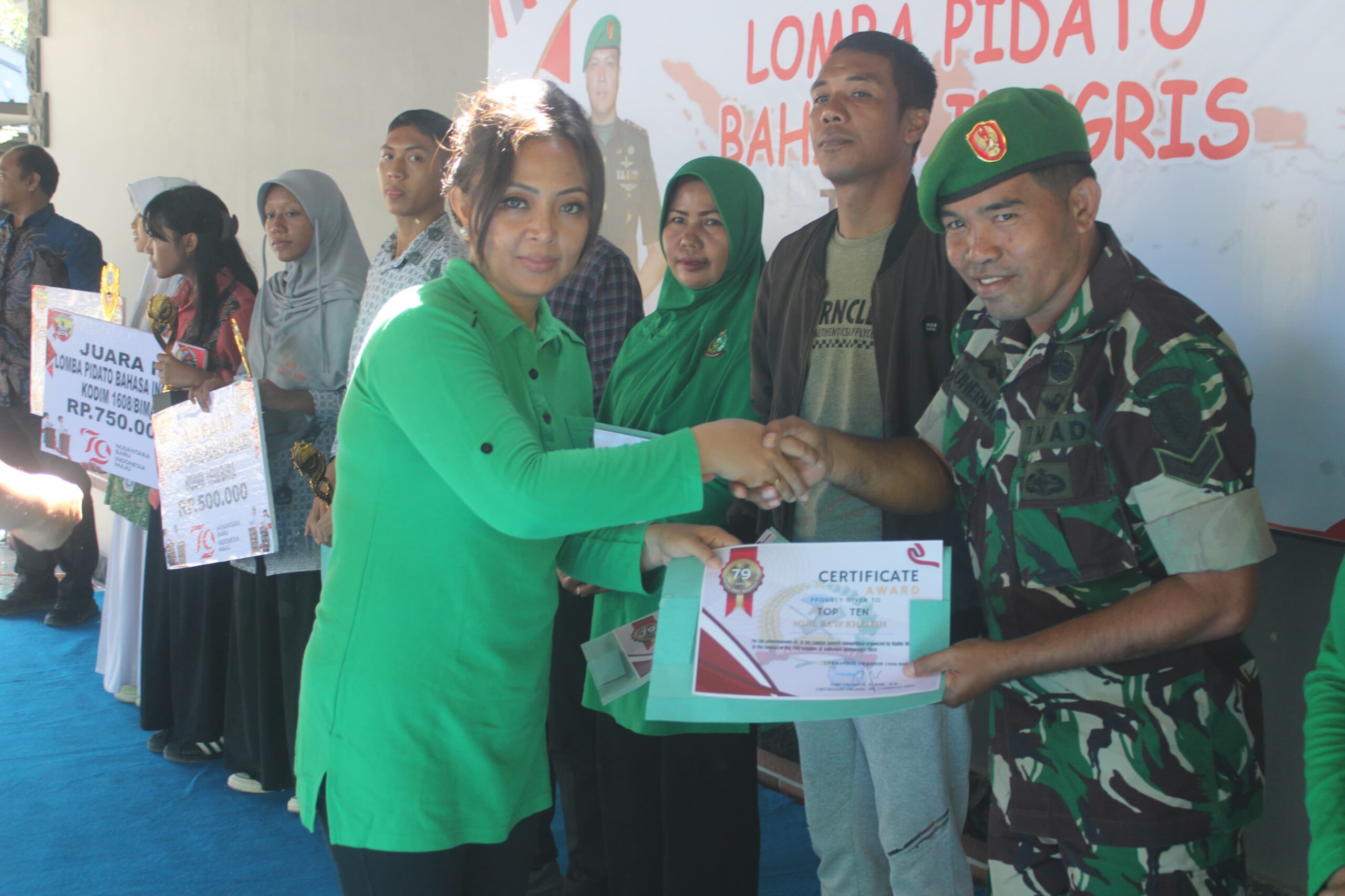 Semarak Kemerdekaan, Kodim 1608/Bima Gelar Lomba Pidato Bahasa Inggris Tingkat SMA se Kota Bima