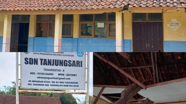 Ironis Dan Menyedihkan Ruang Kelas SDN Tanjungsari Atapnya Amruk Dan Meja Kursi Yang Lapuk