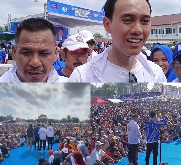 Ribuan Warga OKI Padati Senam Sehat Partai Demokrat, Dukung HDCU dan MURI