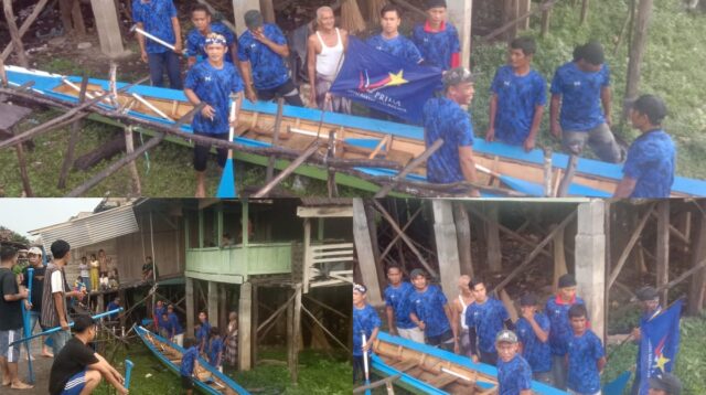 Partai Prima Jalin Silaturahmi dan Perkenalkan Diri di Lomba Perahu Bidar Kecamatan Pedamaran