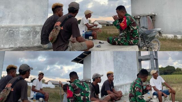 Babinsa Koramil 02/Rindi Umalulu Komsos Dengan Karyawan PT Asiabeef