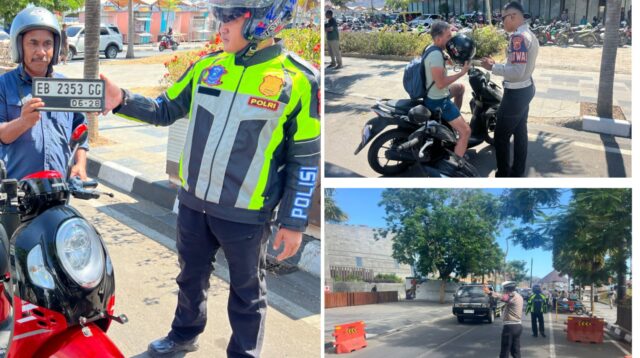 Ratusan Motor Tanpa Pelat Nomor Diamankan Polisi Lalu Lintas di Labuan Bajo