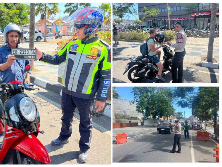 Ratusan Motor Tanpa Pelat Nomor Diamankan Polisi Lalu Lintas di Labuan Bajo