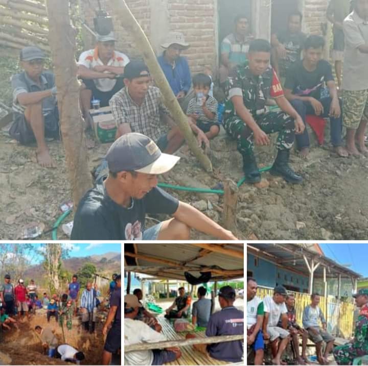 Antisipasi Kekeringan Air Dimusim Kemarau, Para Babinsa Koramil 1608-07/Monta Gotong Royong Gali Sumur Bersama Warga Antisipasi Kekeringan Air Dimusim Kemarau, Para Babinsa Koramil 1608-07/Monta Gotong Royong Gali Sumur Bersama Warga