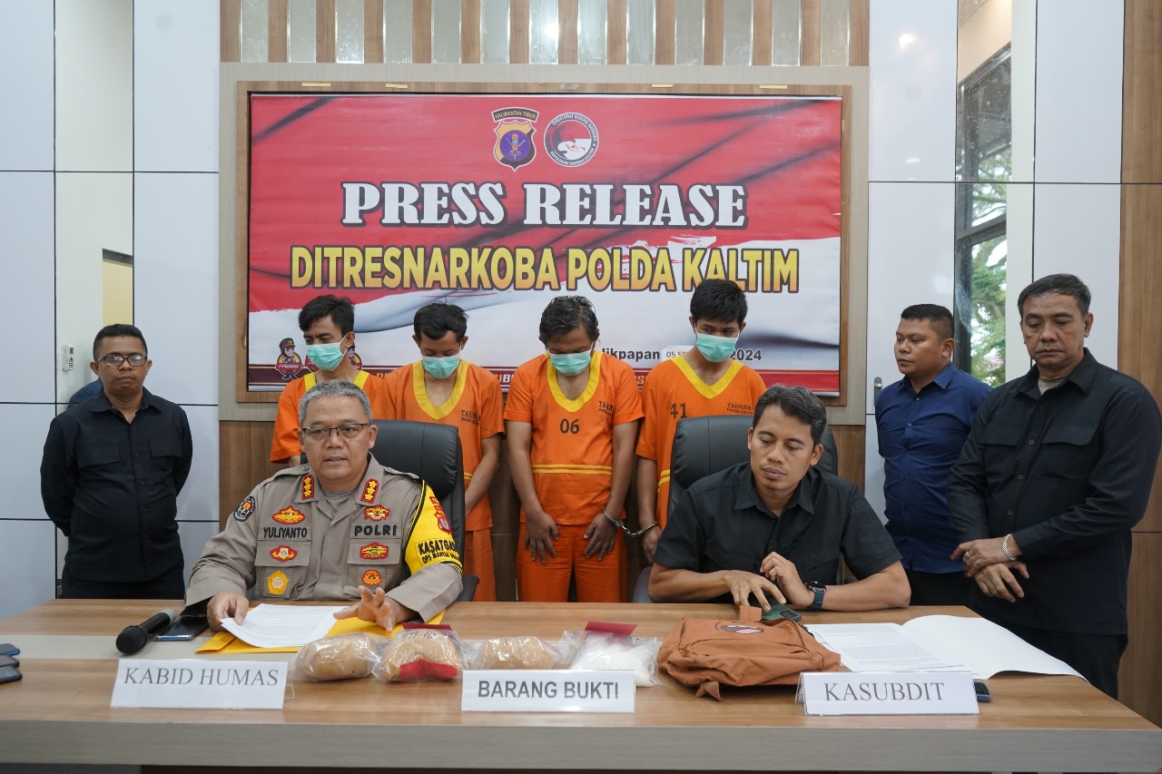 Polda Kaltim Gelar Press Release, Ungkap Kasus Narkotika