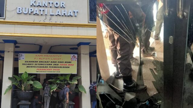 Demo Perangkat Desa Berakhir Anarkis Karena  PJ Bupati Lahat Tak Bisa Di Temui