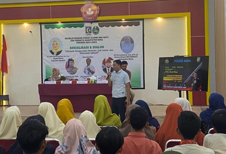 Kasat Reskrim Polres Bima, Jadi Pemateri Diacara Dialog Dampak Narkoba, Judi Online, dan Kekerasan Seksual