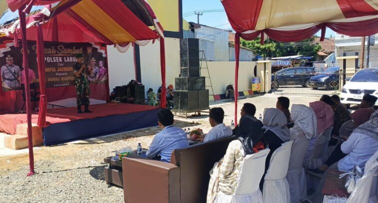 Danramil 0110/Labuan Hadiri Kegiatan Pisah Sambut Kapolsek Labuan
