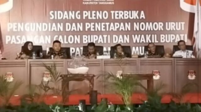 KPU Kabupaten Tanggamus Resmi Menetapkan Dua Pasang Calon Bupati dan Wakil Bupati Kabupaten Tanggamus