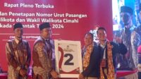 Paslon Walikota dan Wakil Walikota Cimahi, Ngatiyana-Adhitia Dapatkan Nomor Urut Dua