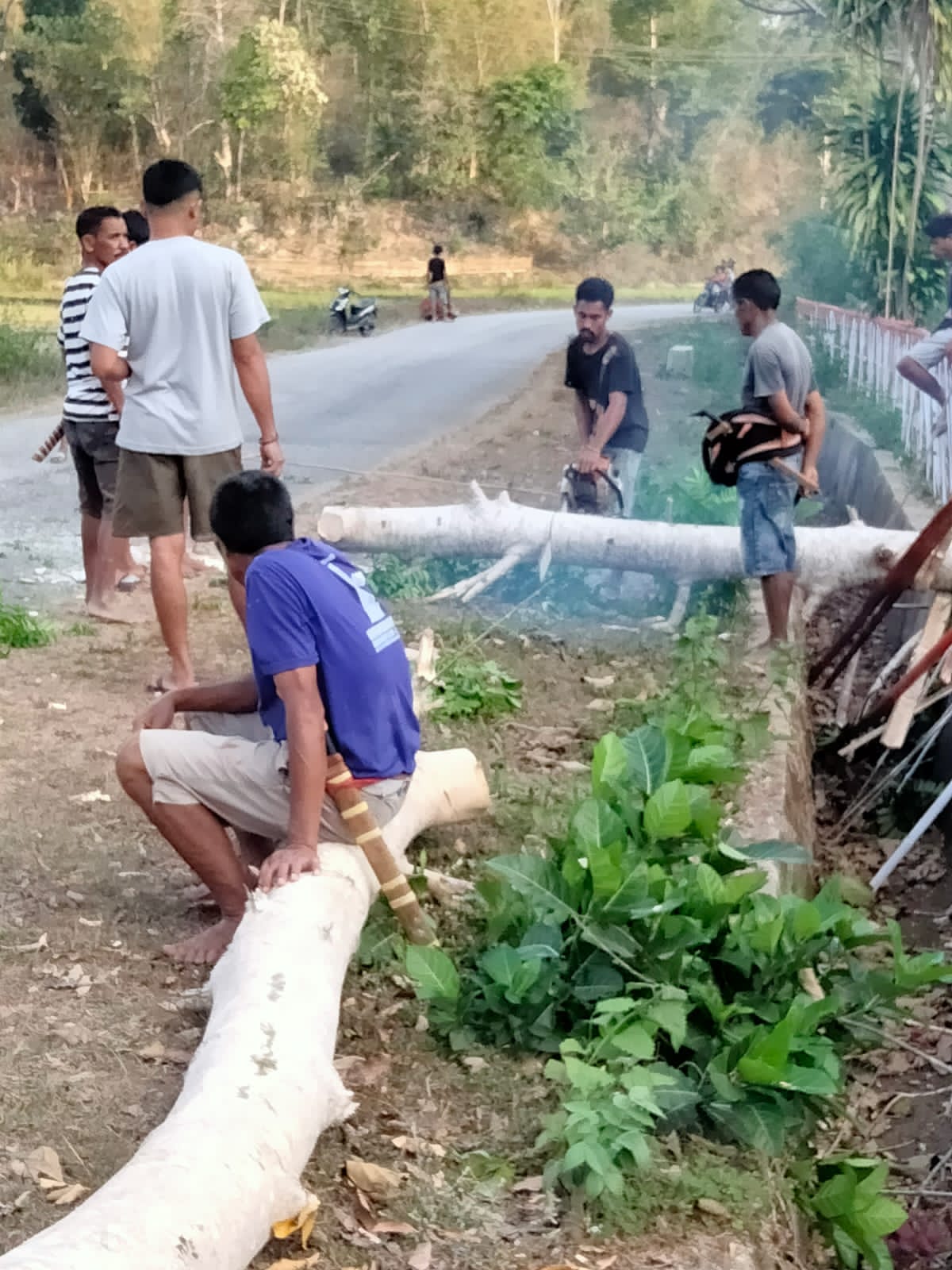 Komite SD-SMPN Satap Waikajanga dan Orang Tua/Wali Murid Gotong Royong Pembuatan Pagar Sekolah