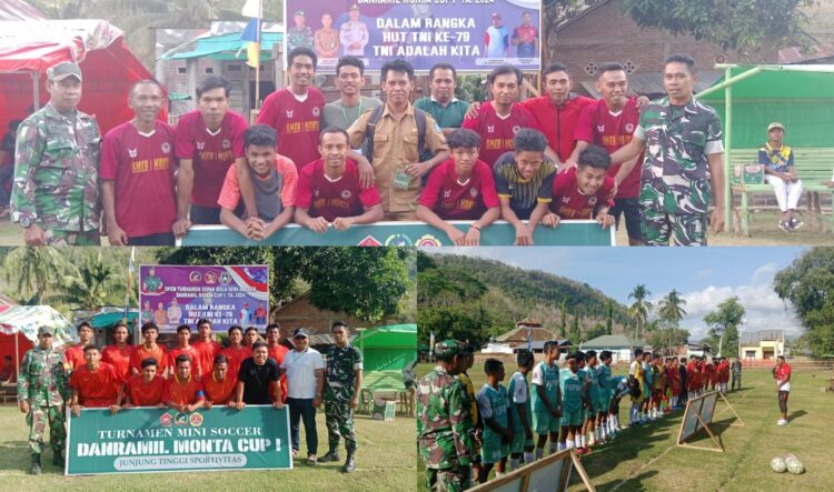 Babinsa Desa Pela Laksanakan PAM Sepak Bola Mini Danramil Monta Cup I