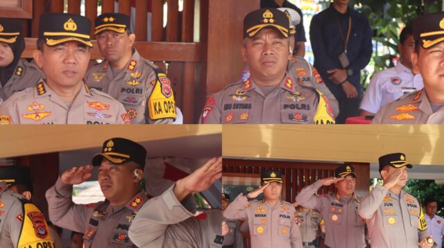 Kapolres Bima Hadiri Upacara Serah Terima Pataka Kapolda NTB Lama Kapada Kapolda Baru