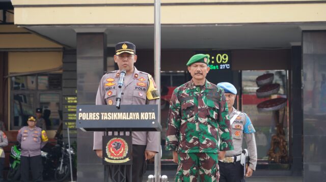 Waka Polres Tasikmalaya Kota Didampingi Kasdim 0612 Tasikmalaya, Pimpin Apel Gabungan dan Patroli Skala Besar, Pengamanan Pelantikan Presiden dan Wakil Presiden