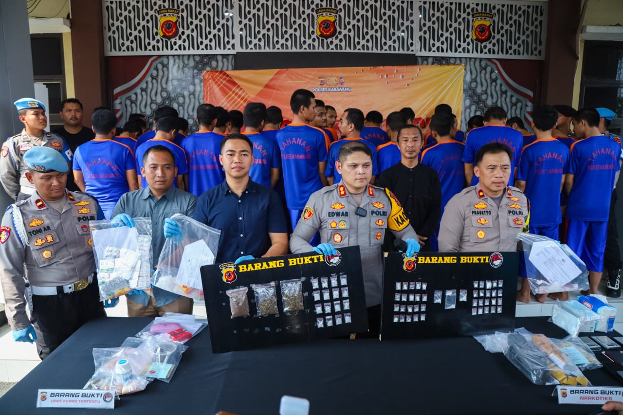 Selama Dua Bulan, Polres Karawang Jaring Sebanyak 32 Tersangka Kasus Narkoba
