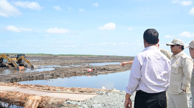 Presiden Prabowo Tinjau Kawasan Infrastruktur Lumbung Pangan di Wanam, Merauke