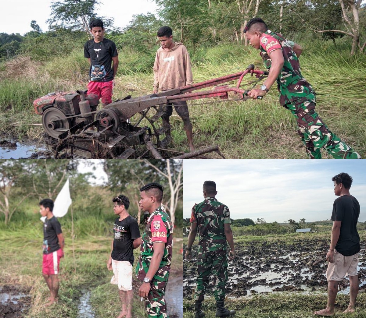 Babinsa Pahunga Lodu Bantu Warga Binaan Membajak Sawah