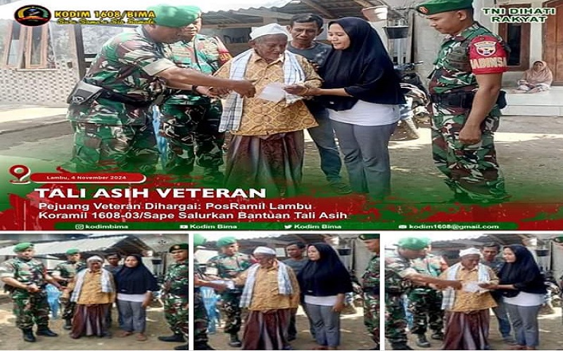 Danrem 162/Wira Bhakti Beri Tali Asih Kepada Veteran 45 Di Lambu Danrem 162/Wira Bhakti Beri Tali Asih Kepada Veteran 45 Di Lambu