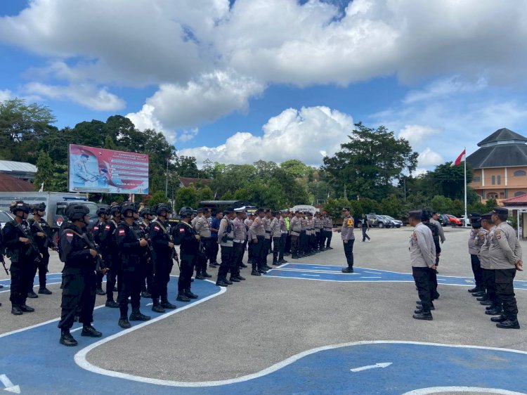 Polres Sumba Barat dan Brimob Tingkatkan Pengamanan Kampanye Pilkada 2024