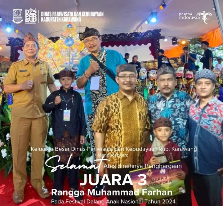 Rangga Muhammad Farhan Asal Karawang Jawa Barat Meraih Juara Ke 3 Festival Dalang Anak Nasional 2024