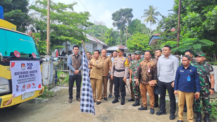 Kapolres Sumba Barat Hadir pada Pelepasan Pendistribusian Kotak Suara untuk Pilkada 2024 Sumba Barat