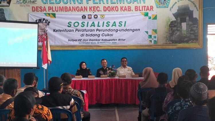 Satpol PP dan Damkar Kabupaten Blitar Adakan Sosialisasi Mengenai Pemberantasan Rokok Ilegal dan Peraturan Terkait Cukai Tahun 2024