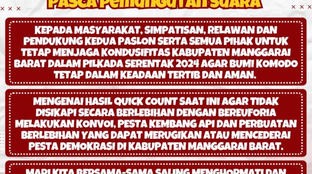 Kapolres Mabar Imbau Masyarakat Jaga Kondusifitas Pasca Pemungutan Suara Pilkada 2024