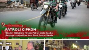 Kasdim 1608/Bima Mayor Inf Asep Okinawa Muas Pimpin Patroli Cipkon