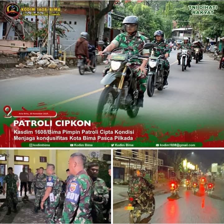 Kasdim 1608/Bima Mayor Inf Asep Okinawa Muas Pimpin Patroli Cipkon