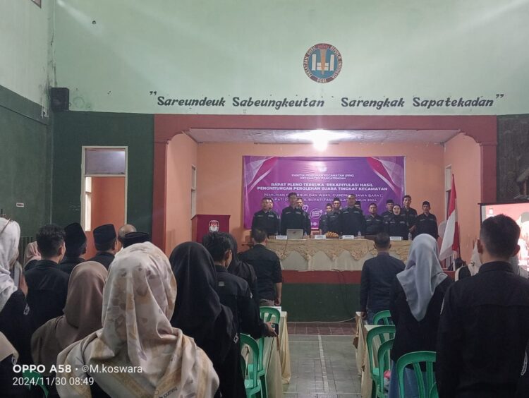 PPK Kecamatan Pancatengah Kabupaten Tasikmalaya Jawa Barat Gelar Rapat Pleno Terbuka Rekapitulasi Hasil Penghitungan Dan Perolehan Suara