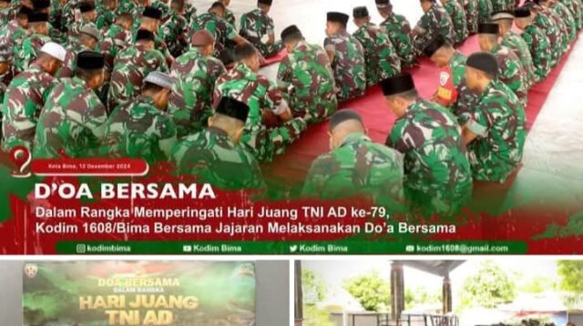 Peringati Hari Juang TNI AD Ke-79, Kodim 1608/Bima Gelar Doa Bersama