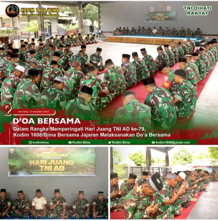 Peringati Hari Juang TNI AD Ke-79, Kodim 1608/Bima Gelar Doa Bersama