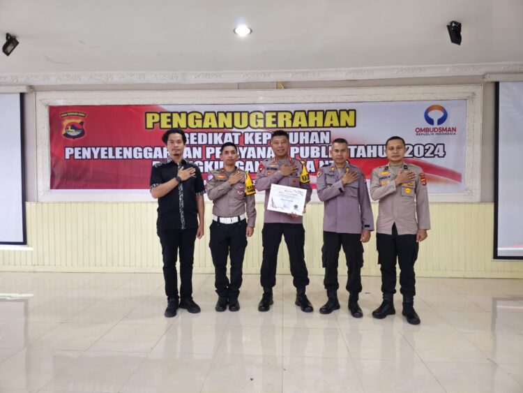 Polres Bima Raih Penghargaan PKP3 Dari Ombudsman RI
