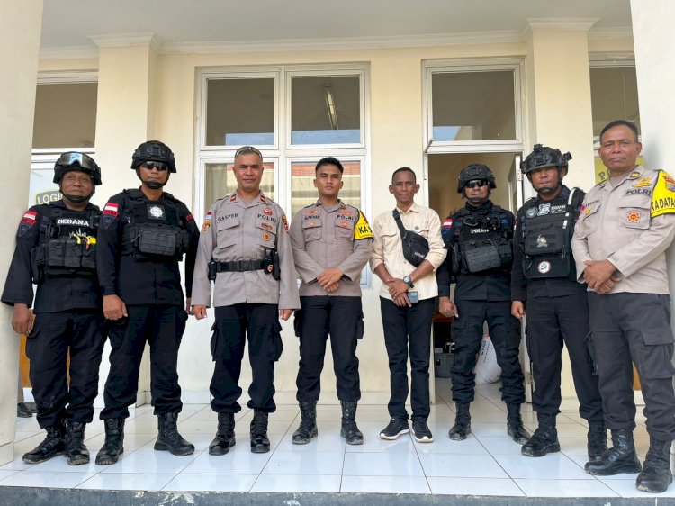 Polres Belu Bersama Tim Gegana Sat Brimob Polda NTT Evakuasi Benda Diduga Mortir di Kali Talau