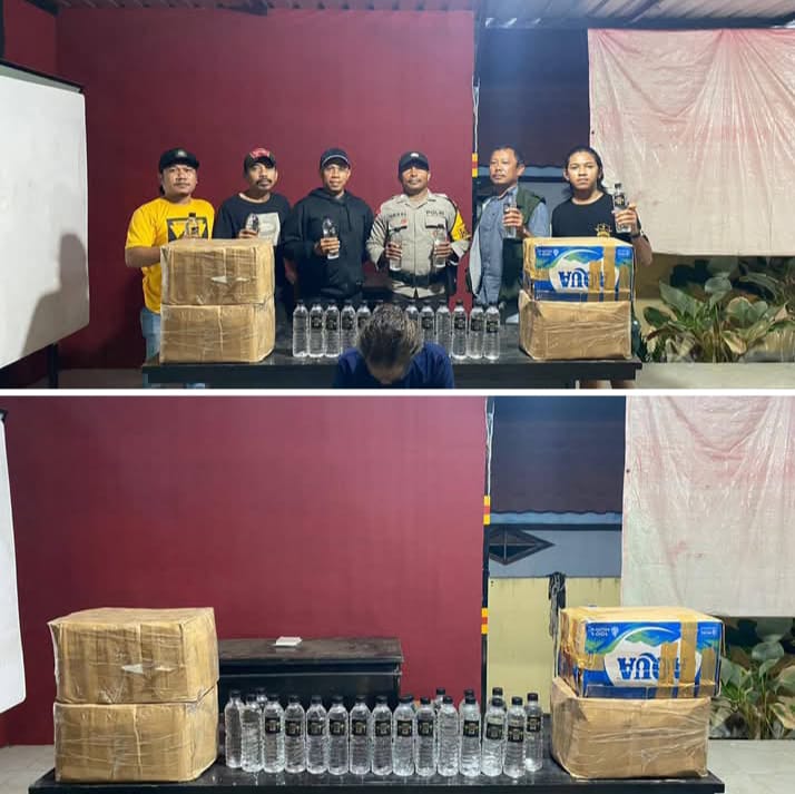 Jelang Pergantian Tahun, Team Opsnal Polsek Rasbar Ringkus Dua Pengedar Miras, 277 Botol Arak Bali Diamankan