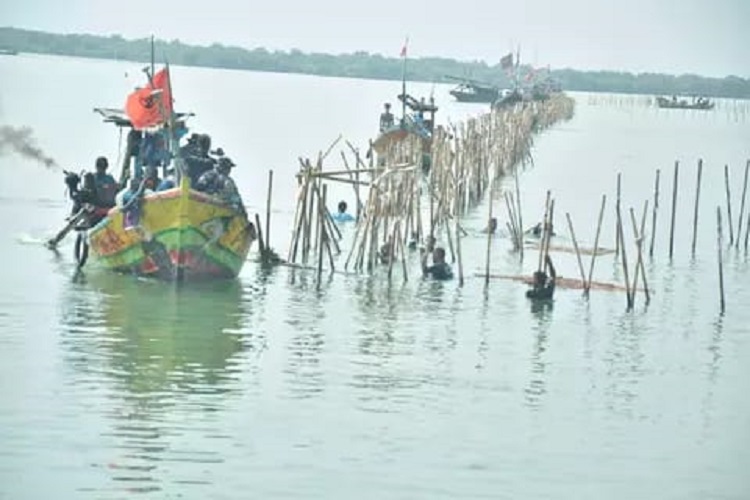 TNI AL Bersama Nelayan Bongkar Pagar Laut di Tangerang Capai 11,75 Km