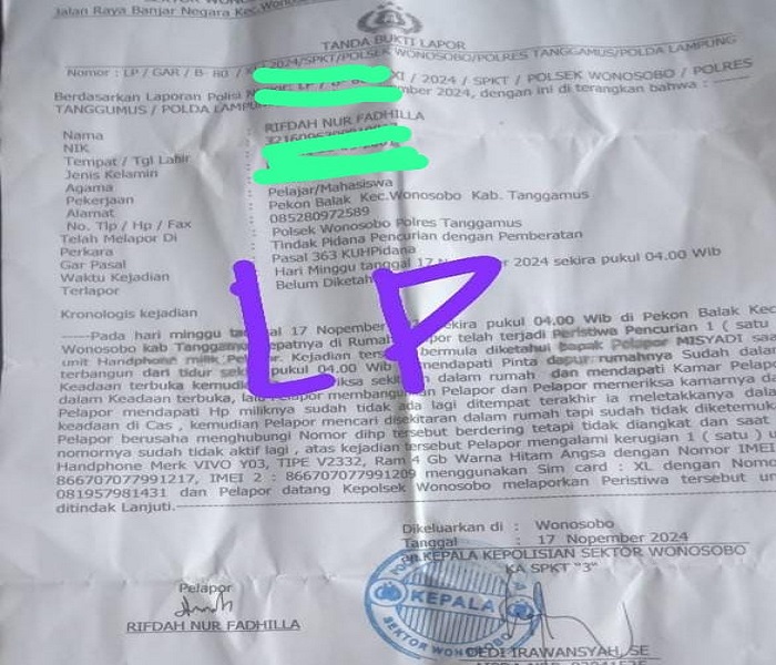 Pelapor Apresiasi Kinerja Polsek Banjar Negoro Atas Gerak Cepat Menangkap Terduga Pelaku Curat