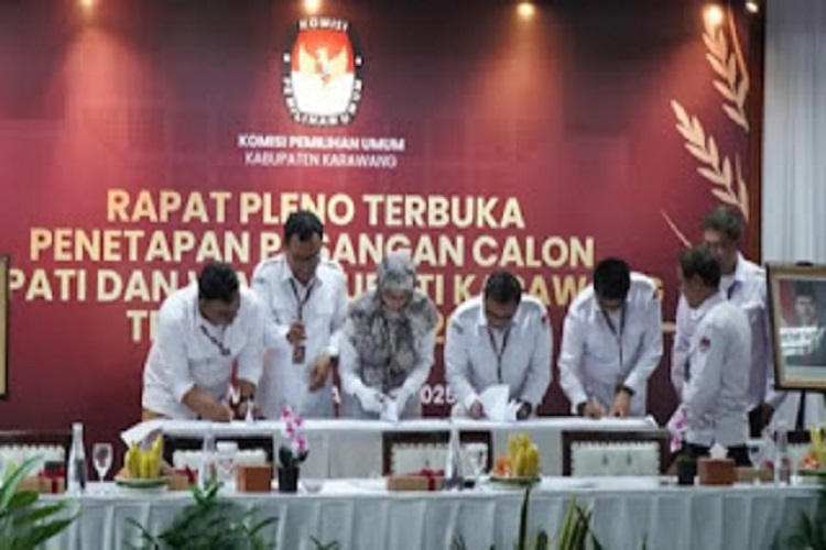 KPUD Karawang Tetapkan H. Aep Syaepuloh dan H. Maslani Sebagai Bupati dan Wakil Bupati Terpilih