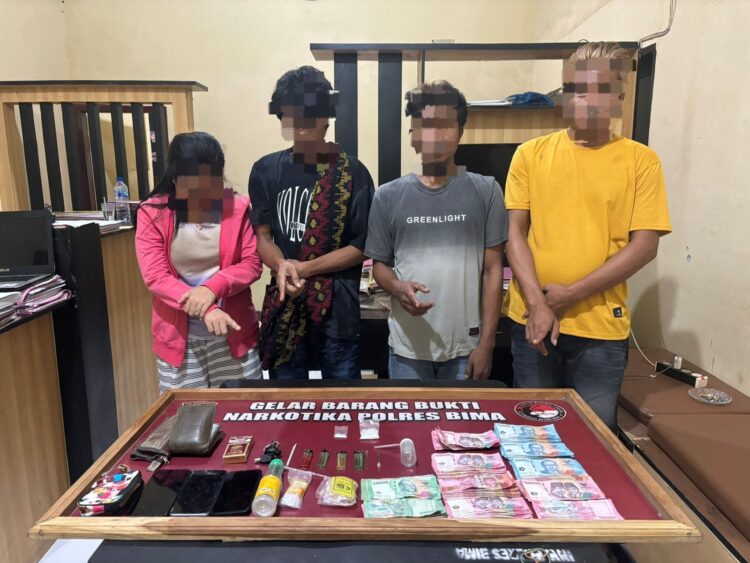 Ratu Narkoba Bersama Tiga Temanya Dibekuk Polisi Saat Pesta Shabu di Desa Diha, 11,14 BB Diamankan