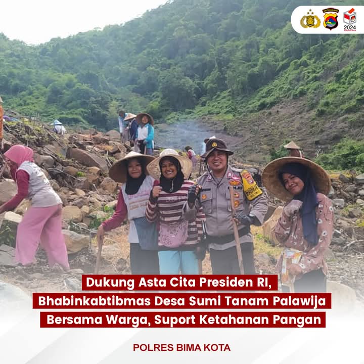 Suport Ketahanan Pangan, Bhabinkamtibmas Desa Sumi Bantu Petani Tanam Palawija