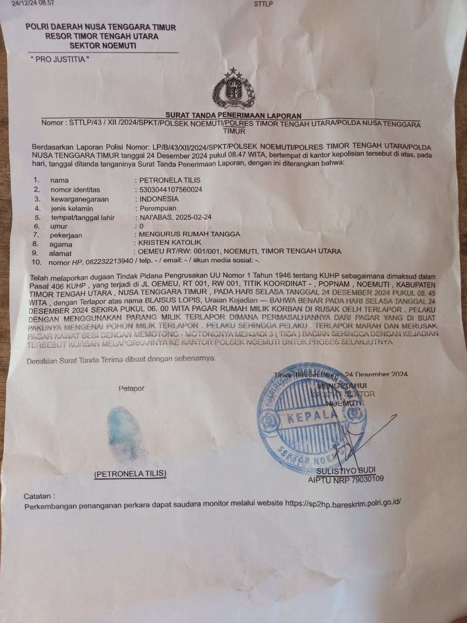 Diduga Lakukan Pidana Pengrusakan