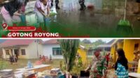 Wadanramil 1608-07/Monta Pimpin Gotong Royong Bersihkan Gedung Sekolah Terdampar Banjir Di Desa Sakuru