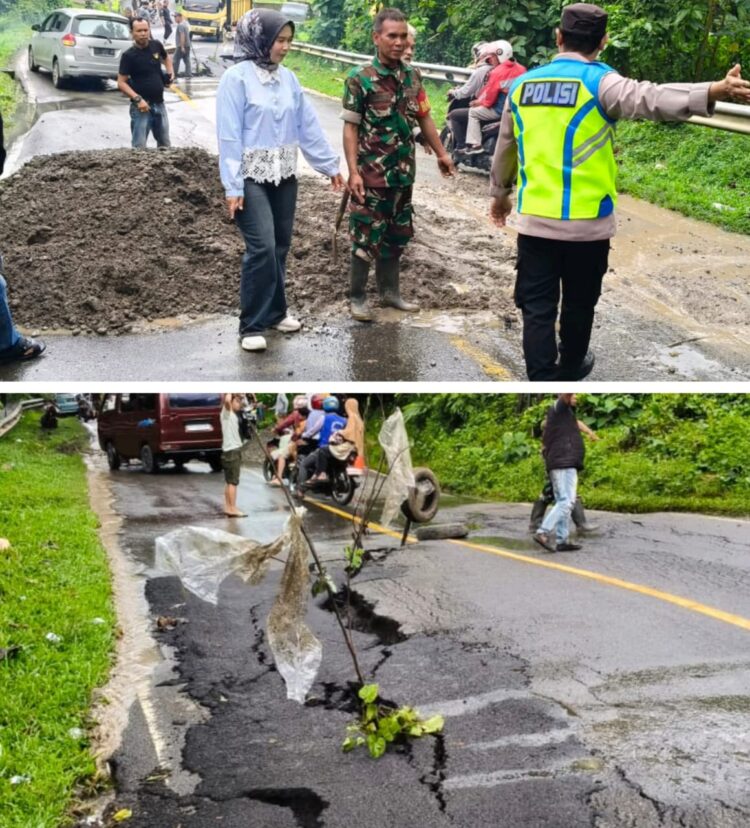 Ketua Komisi 3 DPRD Kabupaten Lahat Tinjau Jalan Lintas Pagar Alam yang Amblas