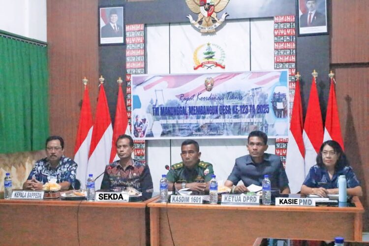 Kodim 1601/Sumba Timur Ikuti Rakornis TMMD ke-123 Tahun Anggaran 2025