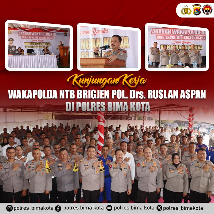 Wakapolda NTB Kunjungi Polres Bima Kota, Beri Arahan Kepada Jajaran