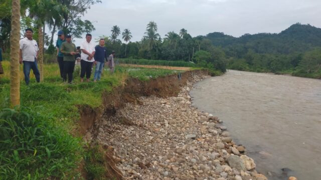 Meski Dihari Libur, Wakil Bupati Pessel Risnaldi Ibrahim Tinjau Kerusakan Bantaran Sungai Batang Bayang